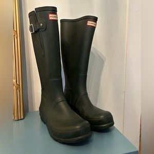Hunter Boots Original Tall Wellington Boots adjustable green size 11